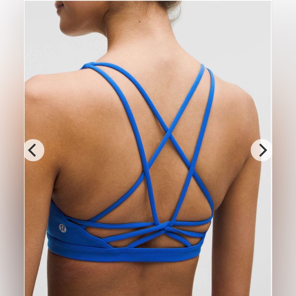 🌼Lululemon Nulu Strappy Scoop-Neck Light Support Bra A/B Cup Sz 6 Galactic Blue